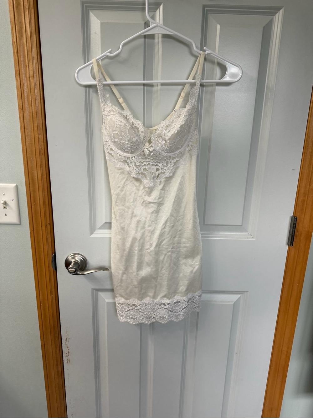 Victoria's Secret Ivory Lace-Trim Slip Chemise